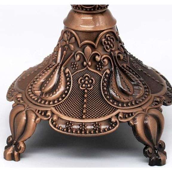 5-Candle Metal Candelabra Red Bronze Candle Holder