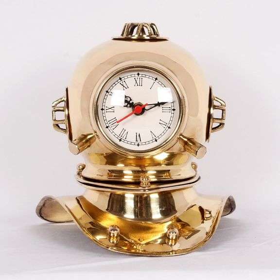 Handmade Solid Brass Diving Helmet Clock