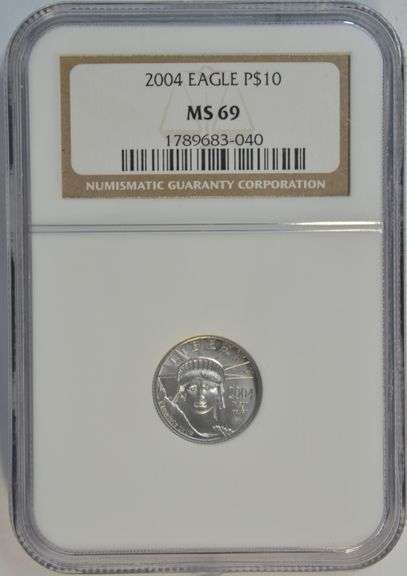Near Flawless 2004 $20 pure Platinum Eagle. NGC MS69