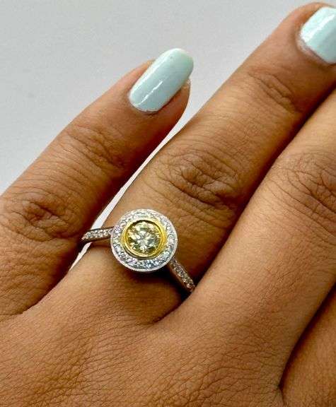 14K Two-Tone Gold Diamond Engagement Ring