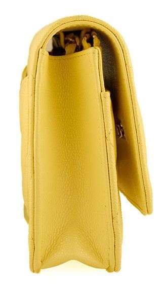 CHANEL, Caviar Quilted Wallet on Chain WOC in Yellow W/ Box