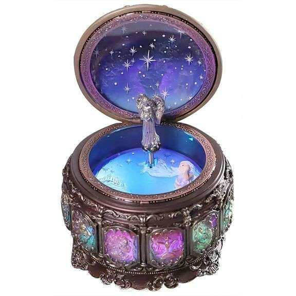 Hand-Painted Vintage Constellation Music Box with Rotating Goddess