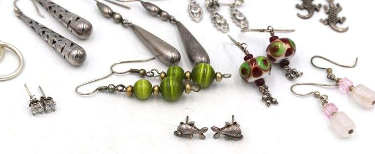 Group lot of Vintage 925 sterling silver earrings