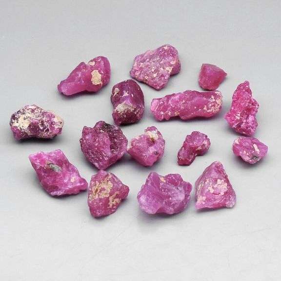Untreated 53.63ct collectors uncut Ruby set