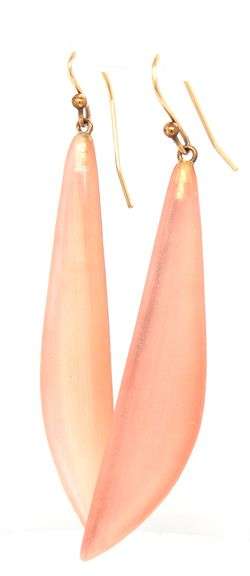 Alexis Bittar Lucite peach pink drop earrings
