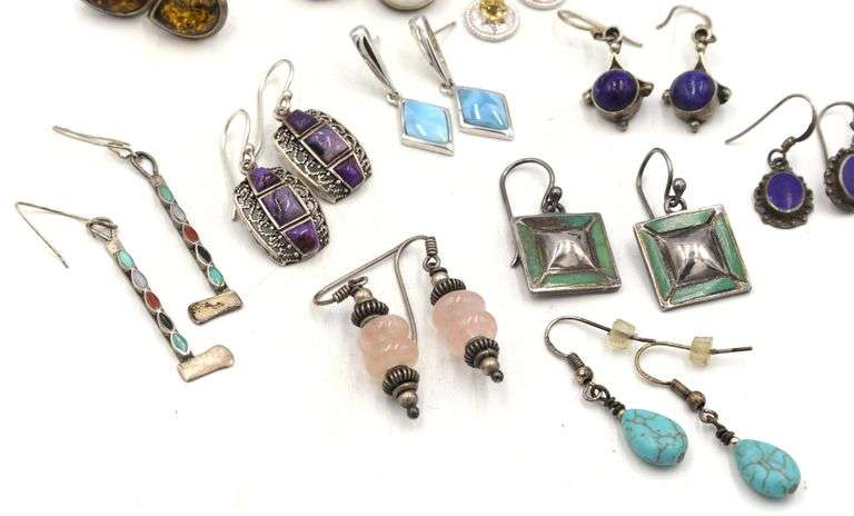 925 sterling silver group lot of earrings