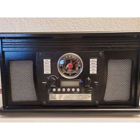 Classic Real Wood Turntable Media Player