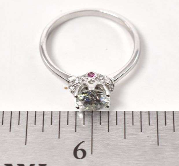 CZ and Topaz Gemstone Ring in Sterling Silver