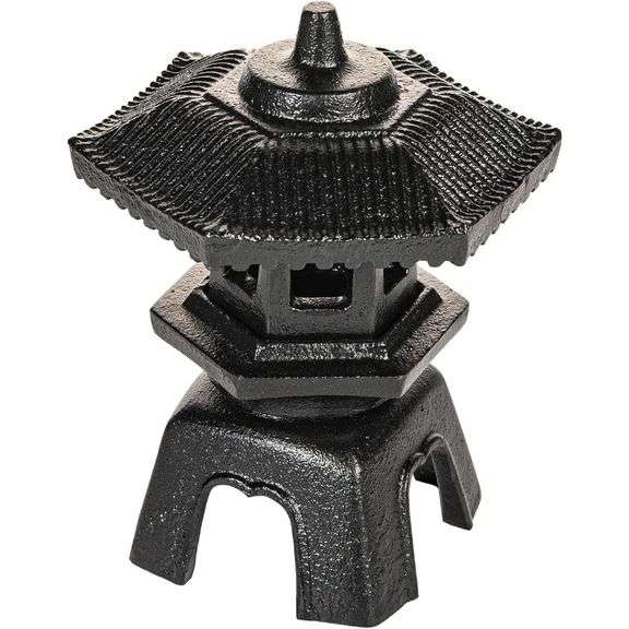 Cast Iron Japanese Pagoda Candle Lantern