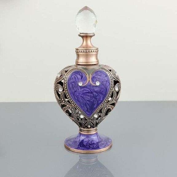 Crystal Glass Purple Heart Perfume Bottle Refillable