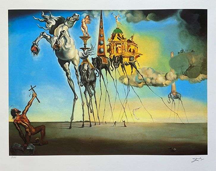 Pencil Numbered Salvador Dali, The Temptation of St. Anthony