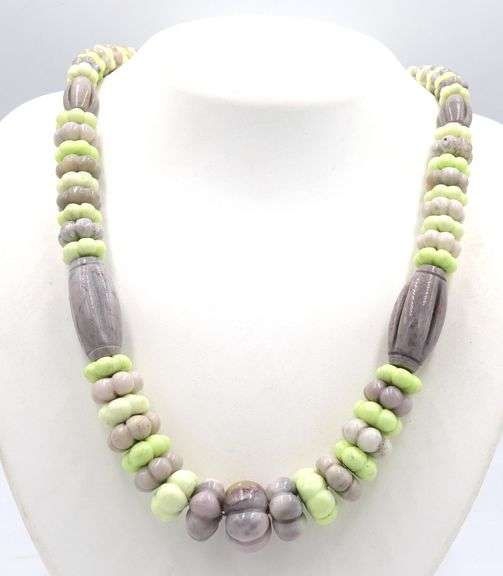 Gemstone necklace with sterling silver clasp