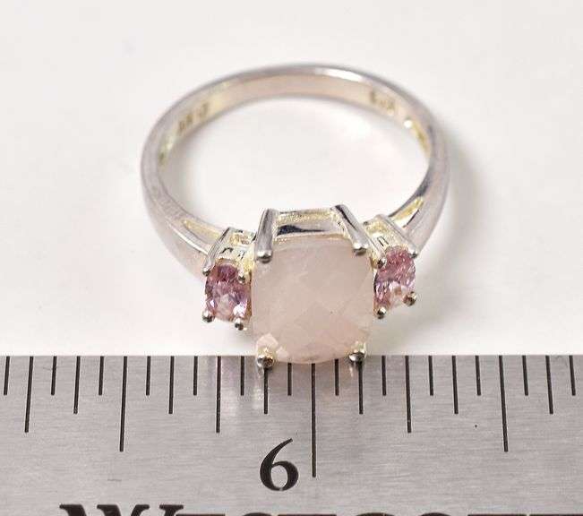 Rose Quartz and Pink Topaz Gemstone Ring in Sterling Silver