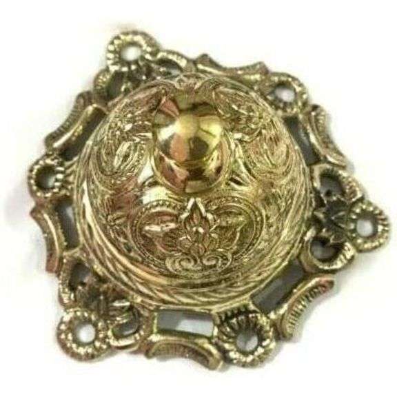 Vintage Brass Desk Bell Gold Finish