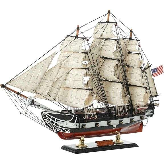 1797 USS Constitution Wooden Fully Assembled Sailboat