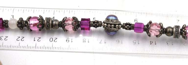 Group Lot of Vintage 925 sterling silver gemstone bracelets