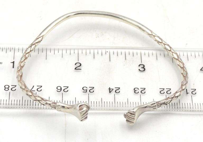 Group lot of Vintage 925 sterling silver cuff bangles