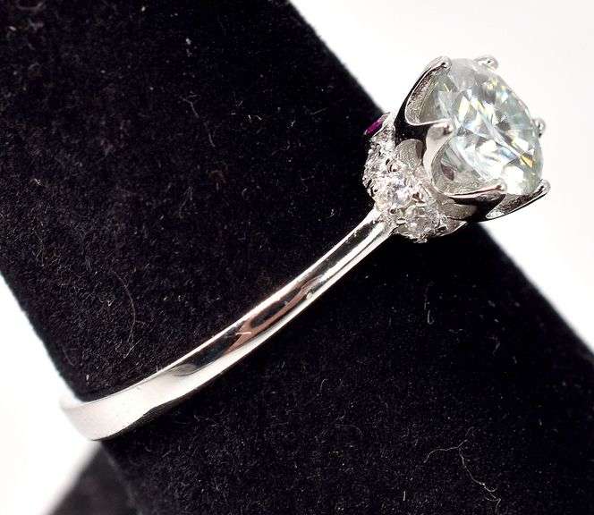 CZ and Topaz Gemstone Ring in Sterling Silver