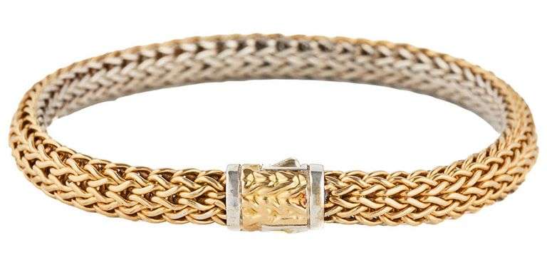 John Hardy Classic 5.0MM Large Reversible Bracelet in 18K and Sterling