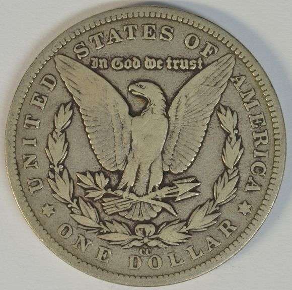 Rare key date 1880-CC Morgan Silver Dollar. Nice circ