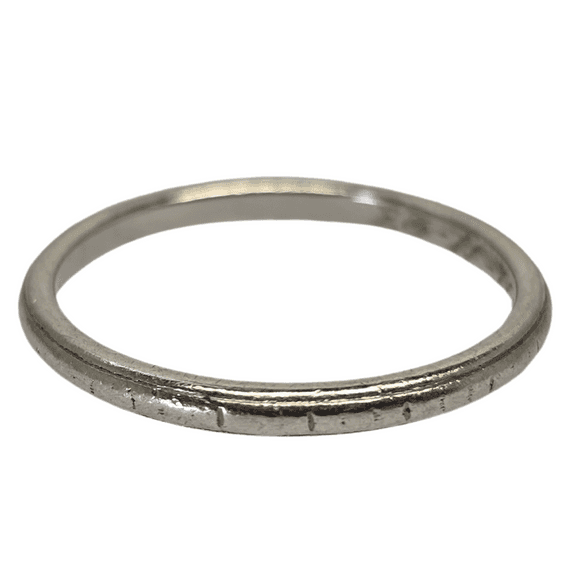 Platinum (950) - Old - Vintage - Engraved Ring Band, 2.8 Grams, Size 7