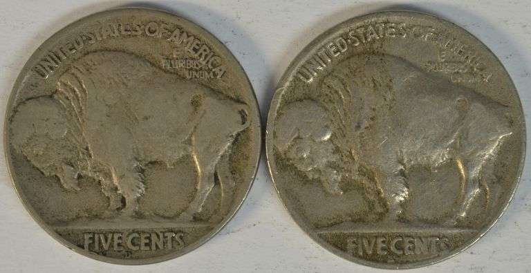 Key dates 1920-D & 1925-S Buffalo Nickels in VF