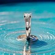 Sparkling 5.75 Ct 14 Kt White Gold Plated Engagement Ring