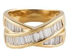 2.60ctw Baguette Diamonds Crossover Ring in 18K