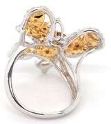 18kt White gold 1.72ctw faceted fancy yellow with 0.61ctw white diamond butterfly ring