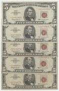 5 Seldom-seen 1963 Series $5 Red Seal STAR notes
