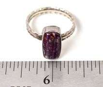 Purple Spiny Oyster Gemstone Ring in Sterling Silver
