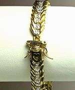 18 Kt Gold Plated 60 Natural Diamonds Tennis Bracelet