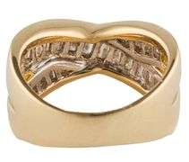 2.60ctw Baguette Diamonds Crossover Ring in 18K