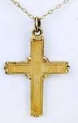 Early Gold Filled Large Cross & Chain