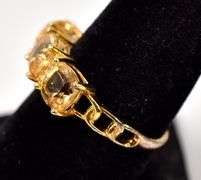 Citrine and CZ Gemstone Ring in Sterling Silver