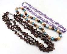 Group lot of 3 Pearl necklaces
