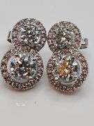 Sparkling Ct VVs1 White Ice Blue Lab Simulated Diamond Earrings