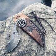 Hardened Hand-Forged Blade Knife with Genuine Leather Case