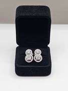 Sparkling Ct VVs1 White Ice Blue Lab Simulated Diamond Earrings