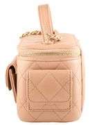 CHANEL Neutral Caviar Quilted Polly Pocket East West Top Vanity Chain Shoulder Bag w/ Box