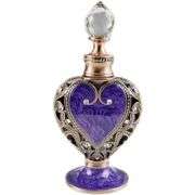 Vintage Crystal Glass Purple Heart Perfume Bottle Refillable
