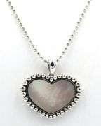 925 Sterling silver Lagos Maya large mother of pearl heart shaped pendant on chain