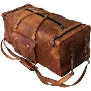 Handmade 24-Inch Genuine Leather Duffel Bag