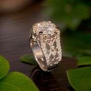 Huge Rare 6.25 Ct VVs1 Sparkling White E-F Fire Moissanite Ring