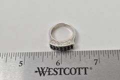 Blue Sapphire Gemstone Ring in Sterling Silver