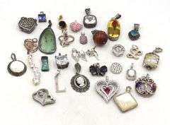 Group lot of Vintage 925 sterling silver pendants
