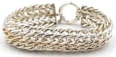 925 Sterling silver mesh braided bracelet