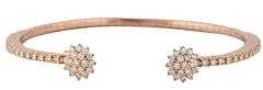 1.18ctw Diamond Cluster Open Cuff Bracelet in 18K