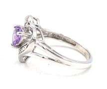 Set of 925 sterling silver amethyst necklace, Earrings and ring