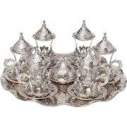 Handmade Turkish Silver Tea Serving Set